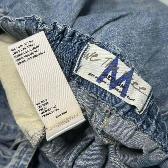 Free People C'est La Vie Convertible One Piece Jumpsuit Blue Pants Romper Medium - Picture 12 of 12